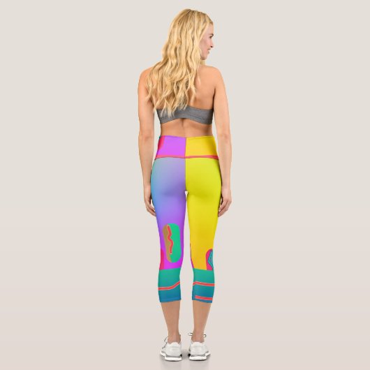 Leggings Capri Rainbow Geo Bold Small (Verso)