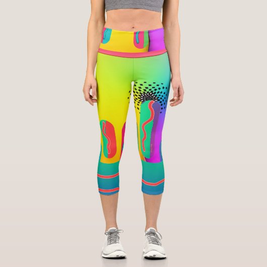 Leggings Capri Rainbow Geo Bold Small (Recto)