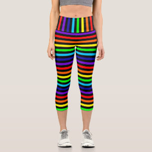 Leggings Capri Rainbow Stripes Capris