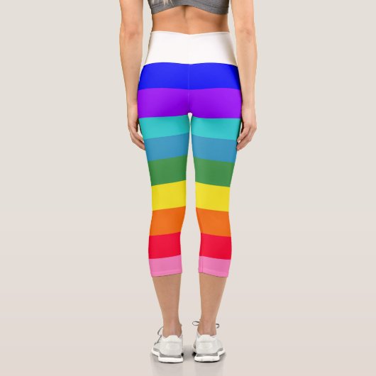 Leggings Capri Rainbow Stripes Love (Verso)