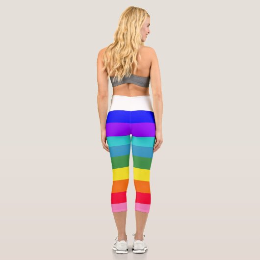 Leggings Capri Rainbow Stripes Love (Verso)