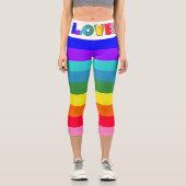 Leggings Capri Rainbow Stripes Love (Recto)