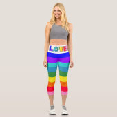 Leggings Capri Rainbow Stripes Love (Recto)
