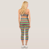 Leggings Capri Rainbow Stripes Motif LGBTQ (Verso)