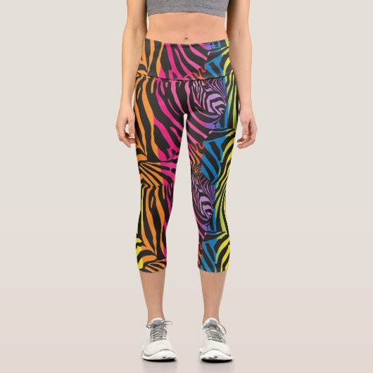 Leggings Capri Rainbow Zebra Stipes (Recto)