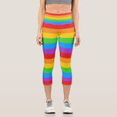 Leggings Capri RainbowFlow : Drapeau de fierté horizontal (Recto)