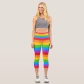 Leggings Capri RainbowFlow : Drapeau de fierté horizontal (Recto)