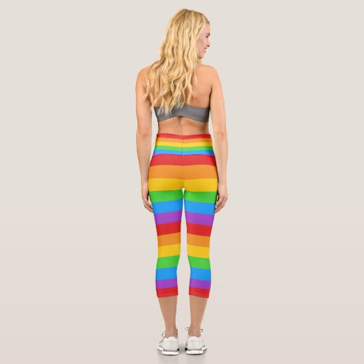 Leggings Capri RainbowFlow : indicateur de fierté horizontale (Verso)