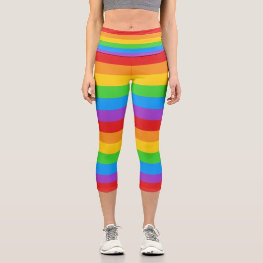 Leggings Capri RainbowFlow : indicateur de fierté horizontale (Recto)