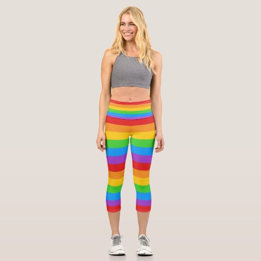 Leggings Capri RainbowFlow : indicateur de fierté horizontale (Recto)