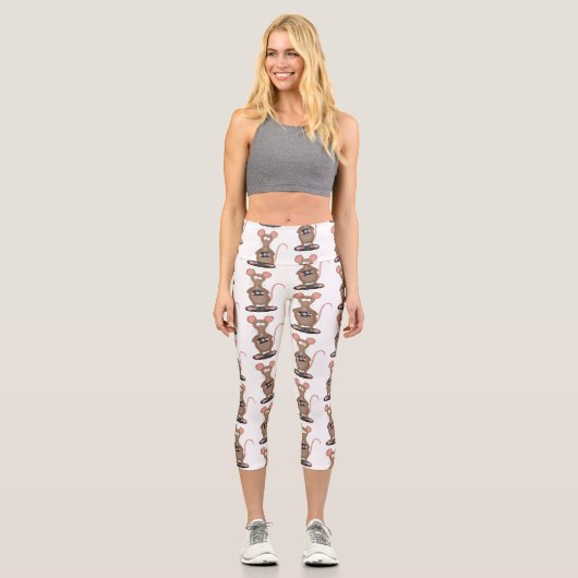 Leggings Capri Rat drôle avec dessin animé de la caméra (Recto)