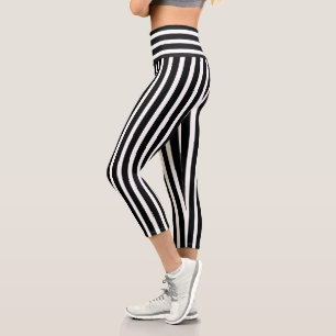 Leggings Capri Rayé noir et blanc