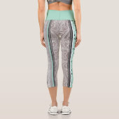 Leggings Capri Rayé noir et vert décontracté  (Verso)
