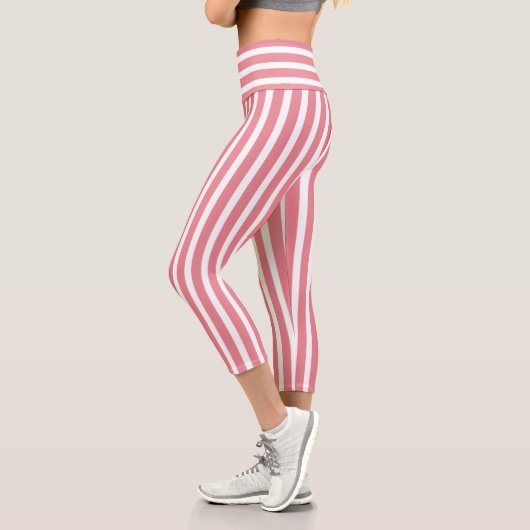 Leggings Capri Rayé rose (Gauche)