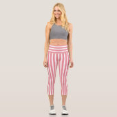 Leggings Capri Rayé rose (Recto)