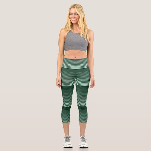 Leggings Capri Rayé vert (Recto)