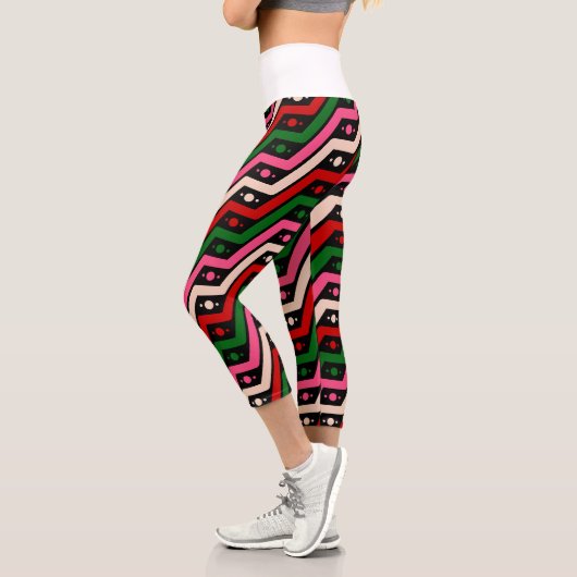 Leggings Capri rayure multicolore (Gauche)