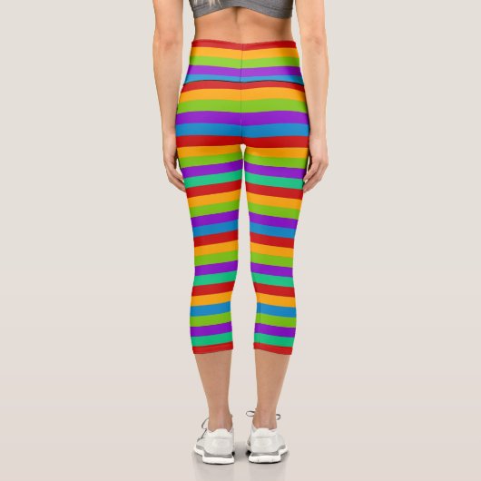 Leggings Capri Rayures arc-en-ciel (Verso)