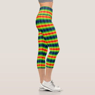 Leggings Capri Rayures arc-en-ciel