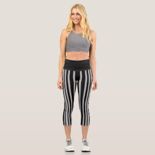 Leggings Capri Rayures colorées minimales simples violet vert cus