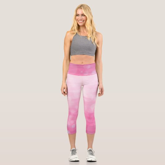 Leggings Capri Rayures dégradées rose pâle (Recto)