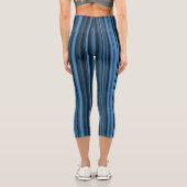 Leggings Capri Rayures Noir Bleu (Verso)
