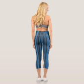 Leggings Capri Rayures Noir Bleu (Verso)