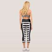 Leggings Capri Rayures noires et blanches grasses (Verso)