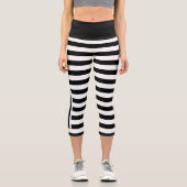 Leggings Capri Rayures noires et blanches grasses (Recto)