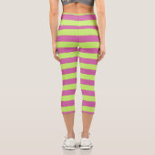 Leggings Capri Rayures roses et vertes (Verso)