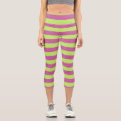 Leggings Capri Rayures roses et vertes (Recto)