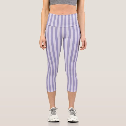 Leggings Capri Rayures violettes (Recto)