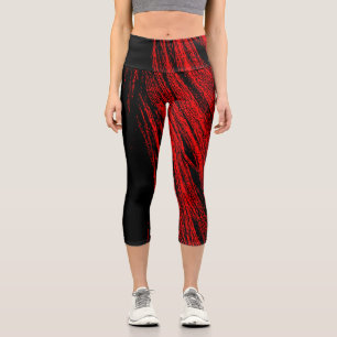 Leggings Capri Red Horse Mane Jambes Femmes Abstraites Capri Legg