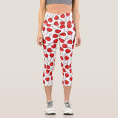 Leggings Capri Red Lollipops, Heart Lollipops, Lollipop Pattern (Recto)