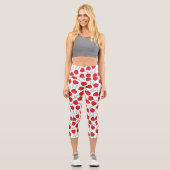 Leggings Capri Red Lollipops, Heart Lollipops, Lollipop Pattern (Recto)