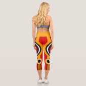 Leggings Capri Red Orange Tiki (Verso)