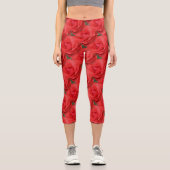 Leggings Capri Red Rose Flower Nature (Recto)