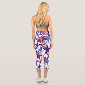 Leggings Capri Red White Blue Stars (Verso)