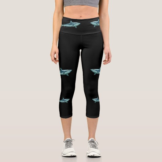 Leggings Capri Reefshark - Conception abstraite - Découpe d'une p (Recto)
