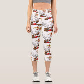 Leggings Capri Reindeer Puzzled drôle Caractère de Noël (Recto)