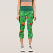 Leggings Capri Renne de Noël taille haute (Recto)
