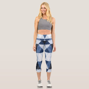 Leggings Capri Répétition géométrique : Arrière - plan texturé.