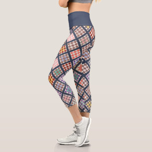 Leggings Capri Reproduction d'une courtepointe Vintage de 1886