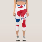 Leggings Capri République Dominicaine Coupe rouge, blanche et ble (Recto)