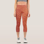 Leggings Capri Ressemblances de cuir rouge fissuré motif capris (Recto)