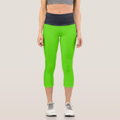 Leggings Capri Ressort vert néon noir haut taille Capris (Recto)