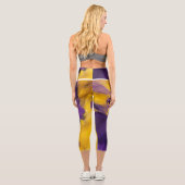 Leggings Capri Résumé Abstrait Violet et Or (Verso)