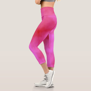 Leggings Capri Résumé de nuage rose