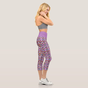 Leggings Capri Résumé Violet Abstrait