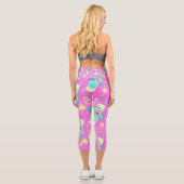 Leggings Capri Reto rose tendance années 80 (Verso)
